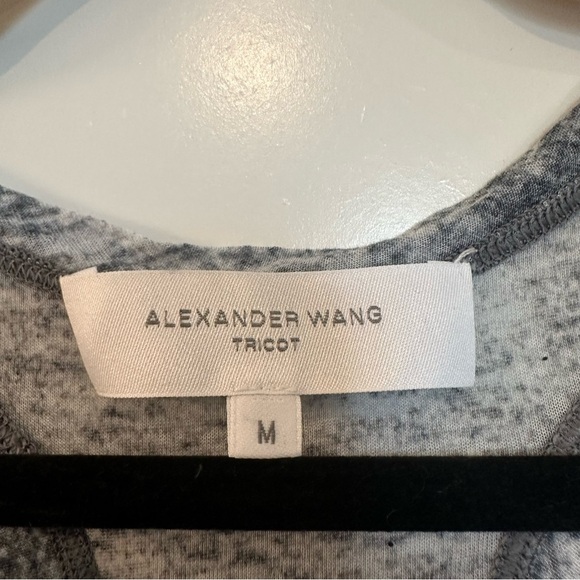 Alexander Wang Heather Grey Feathered Racerback Tank Top size medium women’s - Picture 3 of 7